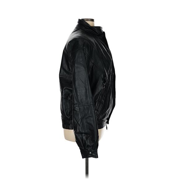 Vintage Y2K Black Bomber Oversized 100% Genuine Leather Off Duty Model Oversized - Picture 3 of 12